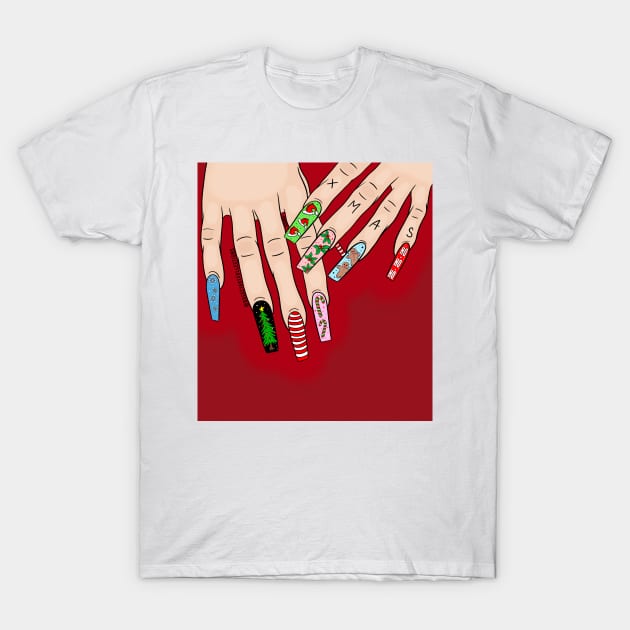 Christmas Nails T-Shirt by BreezyArtCollections 